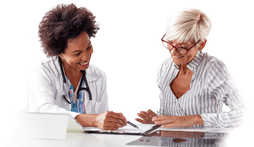 Doctor and senior citizen